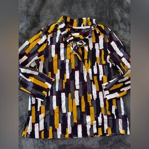 NWOT COS geometric tie blouse size 8